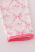 Load image into Gallery viewer, Pink bow tie pumpkin print pants set

