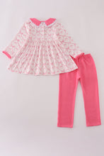 Load image into Gallery viewer, Pink bow tie pumpkin print pants set
