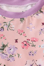 Load image into Gallery viewer, Purple floral print bamboo pajamas pants set

