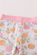 Load image into Gallery viewer, Pink pumpkin bamboo pajamas set
