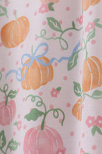 Load image into Gallery viewer, Pink pumpkin bamboo mom pajamas set
