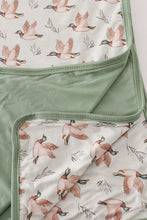 Load image into Gallery viewer, Green duck print bamboo blanket
