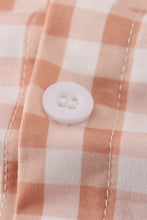 Load image into Gallery viewer, Orange gingham button down shirt
