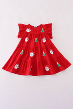 Load image into Gallery viewer, Red christmas sequin tiered girl dress
