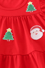 Load image into Gallery viewer, Red christmas sequin tiered girl dress
