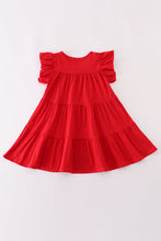 Load image into Gallery viewer, Red christmas sequin tiered girl dress
