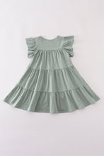 Load image into Gallery viewer, Sage pumpkin cake sequin tiered ruffle dress
