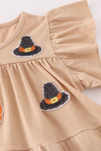 Load image into Gallery viewer, Cream turkey sequin tiered ruffle dress
