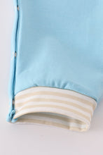 Load image into Gallery viewer, Blue puppy french knot romper
