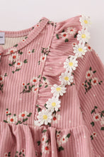 Load image into Gallery viewer, Floral corduroy lace ruffle bubble

