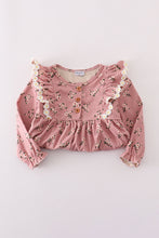 Load image into Gallery viewer, Floral corduroy lace ruffle pants set
