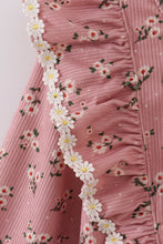 Load image into Gallery viewer, Floral corduroy lace ruffle mom dress
