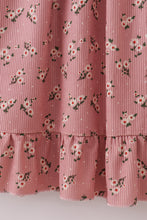 Load image into Gallery viewer, Floral corduroy lace ruffle mom dress
