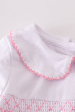 Load image into Gallery viewer, Pink bow smocked bloomer set

