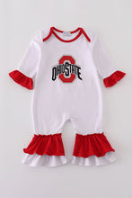 Load image into Gallery viewer, Ohio glitter ruffle romper
