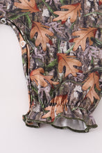 Load image into Gallery viewer, Forest hunting deer embroidery ruffle romper
