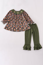 Load image into Gallery viewer, Forest hunting deer embroidery ruffle pants set
