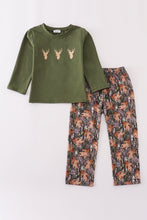 Load image into Gallery viewer, Forest hunting deer embroidery pants set
