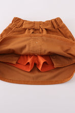 Load image into Gallery viewer, Black pearl bow corduroy skorts set

