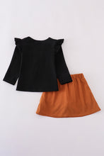 Load image into Gallery viewer, Black pearl bow corduroy skorts set
