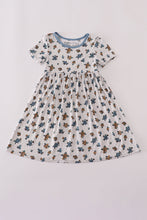 Load image into Gallery viewer, Blue floral print bamboo dress

