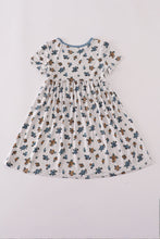 Load image into Gallery viewer, Blue floral print bamboo dress
