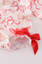 Load image into Gallery viewer, Red bow smocked bubble
