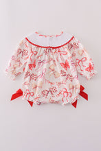 Load image into Gallery viewer, Red bow smocked bubble
