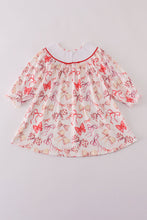 Load image into Gallery viewer, Red bow smocked dress
