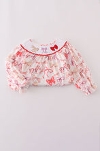 Load image into Gallery viewer, Red bow smocked dress
