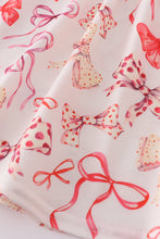Load image into Gallery viewer, Red bow smocked ruffle pants set
