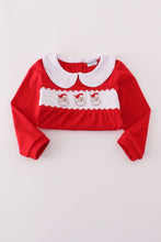 Load image into Gallery viewer, Red santa claus smocked stripe pants set
