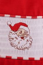 Load image into Gallery viewer, Red santa claus smocked top
