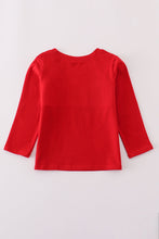 Load image into Gallery viewer, Red santa claus smocked top
