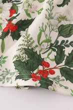 Load image into Gallery viewer, Green holly floral smocked bow bloomer set
