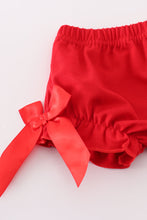 Load image into Gallery viewer, Green holly floral smocked bow bloomer set
