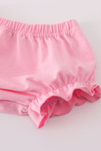 Load image into Gallery viewer, Pink floral print ruffle bloomer set
