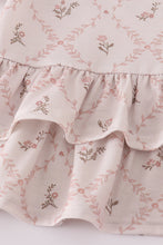 Load image into Gallery viewer, Pink floral print ruffle bloomer set
