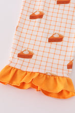 Load image into Gallery viewer, Cream sweet as pie print ruffle pajamas set
