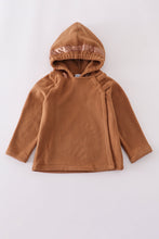 Load image into Gallery viewer, Brown bow fleece velcro hoodie
