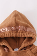Load image into Gallery viewer, Brown bow fleece velcro hoodie
