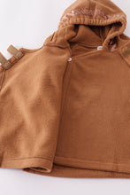 Load image into Gallery viewer, Brown bow fleece velcro hoodie
