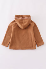 Load image into Gallery viewer, Brown bow fleece velcro hoodie

