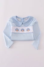 Load image into Gallery viewer, Blue turkey embroidery stripe pants set

