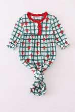 Load image into Gallery viewer, Green bow plaid ruffle gown
