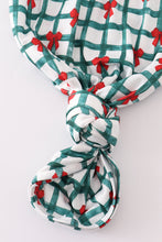 Load image into Gallery viewer, Green bow plaid ruffle gown
