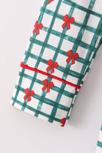 Load image into Gallery viewer, Green bow plaid mom gown
