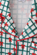 Load image into Gallery viewer, Green bow plaid mom gown
