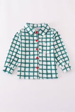 Load image into Gallery viewer, Green plaid button down shirt
