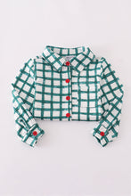 Load image into Gallery viewer, Green plaid button down shirt
